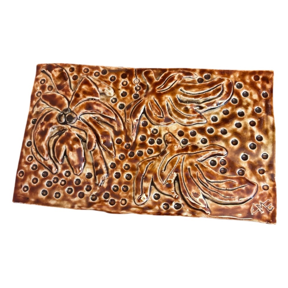 Handmade Artist Signed Pottery Tile
